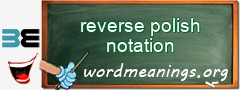 WordMeaning blackboard for reverse polish notation